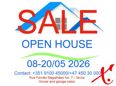 Open house 08-20/05-2026 + Garage Sale
